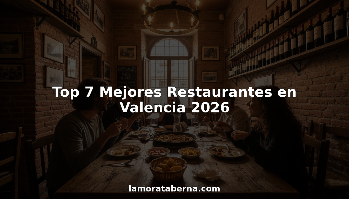 Disfruta de una comida en grupo en un acogedor restaurante de estilo rústico en Valencia.